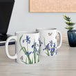 Load image into Gallery viewer, Blue Iris & Butterflies Ceramic Mug