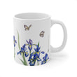 Load image into Gallery viewer, Blue Iris & Butterflies Ceramic Mug