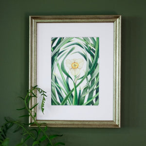 Through the Daffodil Leaves - Print