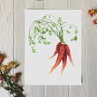 Load image into Gallery viewer, Heirloom Purple Carrot painting on table with flowers