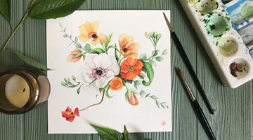 Colorful, Realistic Watercolor Flower Painting