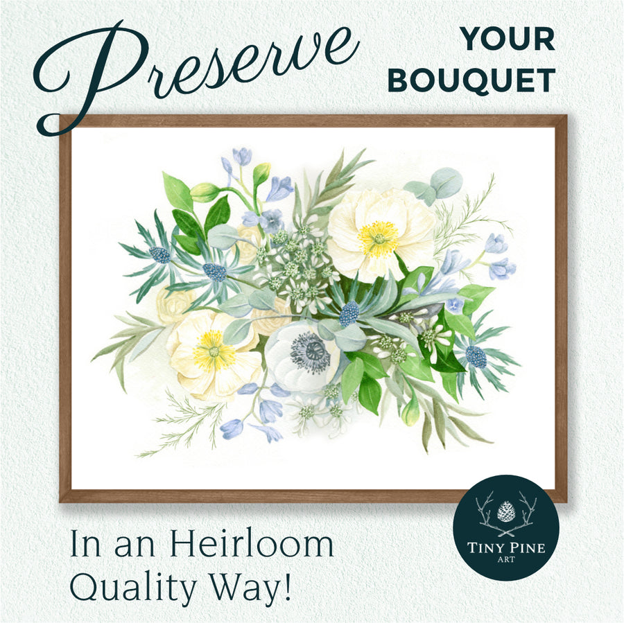 Custom Wedding Bouquet Painting