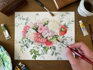 Custom Wedding Bouquet Painting