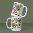 Load image into Gallery viewer, Spring Garden Botanical Mug | Radish &amp; Wildflower Ceramic Coffee Mug for Gardeners
