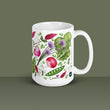 Load image into Gallery viewer, Spring Garden Botanical Mug | Radish &amp; Wildflower Ceramic Coffee Mug for Gardeners
