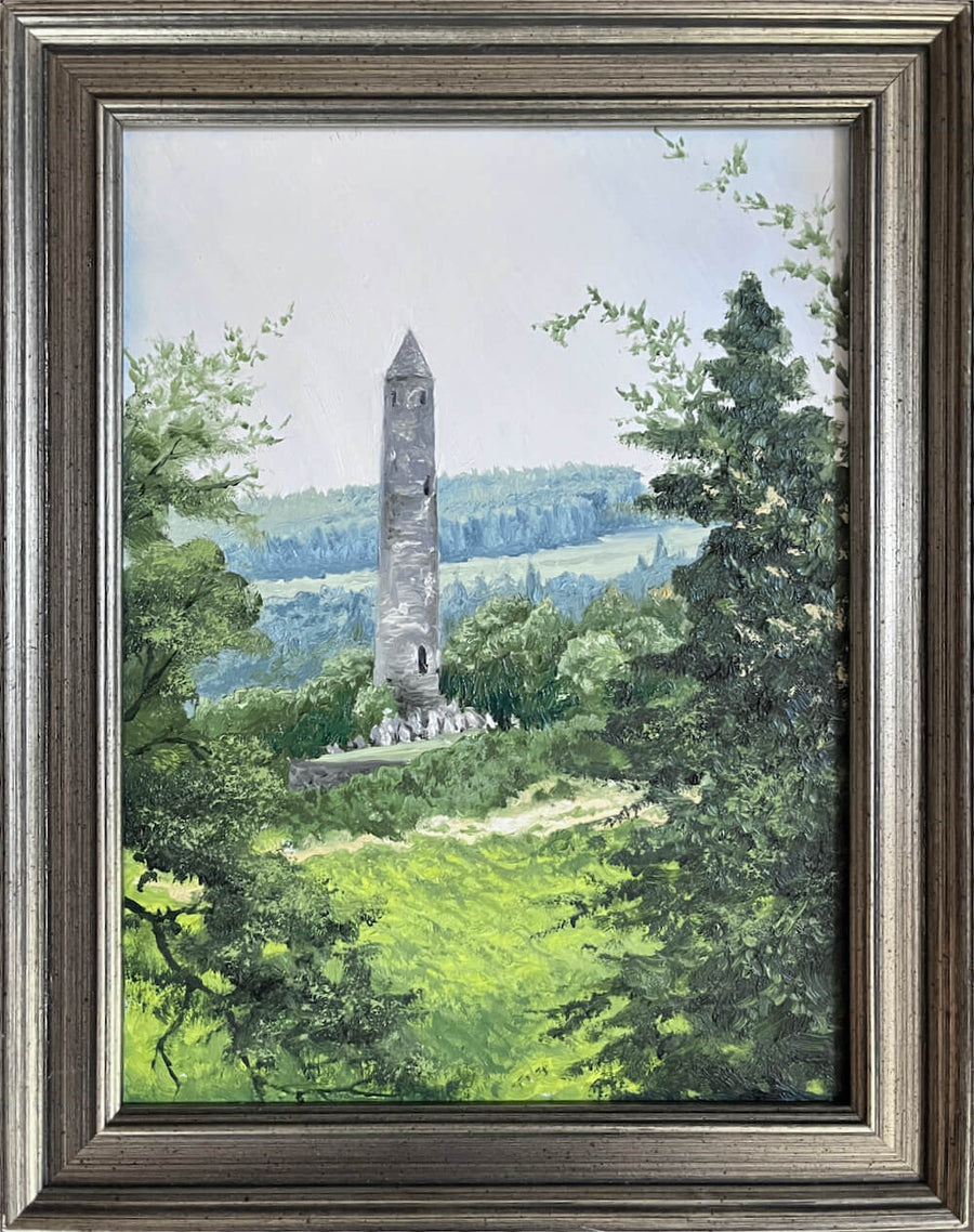 Original Painting - The Round Tower at Glendalough