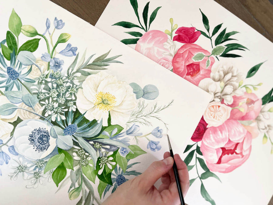 Custom Wedding Bouquet Painting