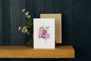 Purple Crocus Flowers Notecard