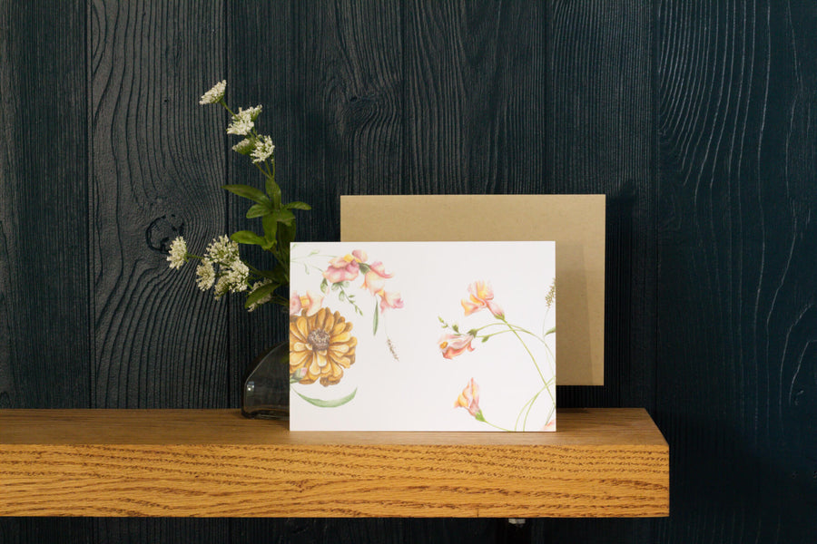 Zinnia and Snapdragons Notecard