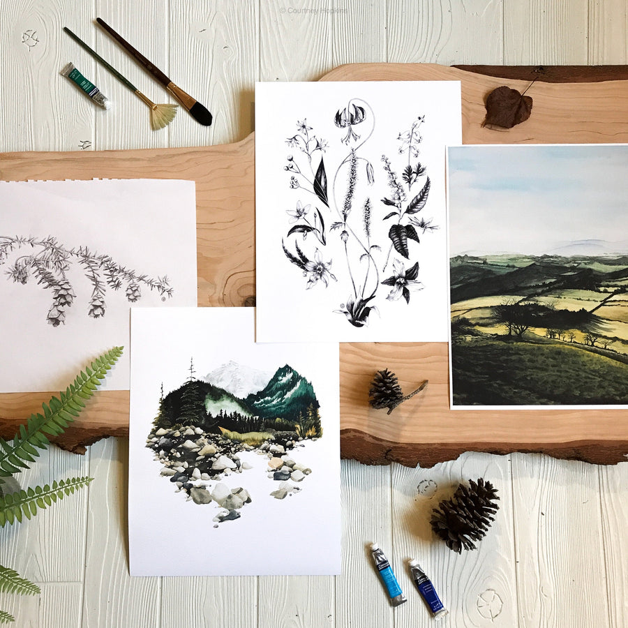 Appalachian Wildflowers print in a collage with other similar artworks