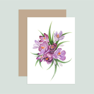 Purple Crocus Flowers Notecard