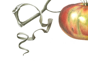 Ripening tomato art print close up