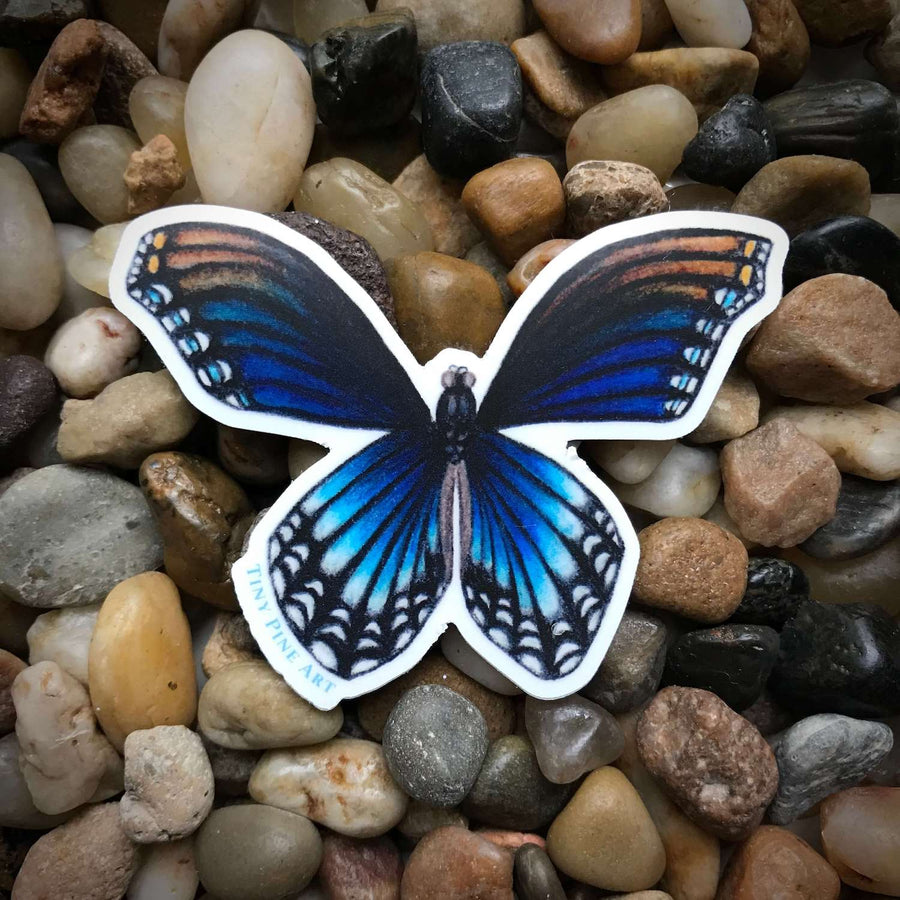 Blue Butterfly Sticker - Eco-Friendly
