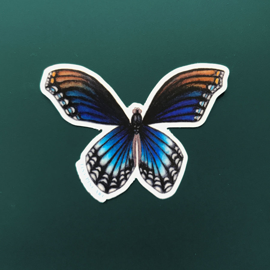Blue Butterfly Sticker - Eco-Friendly